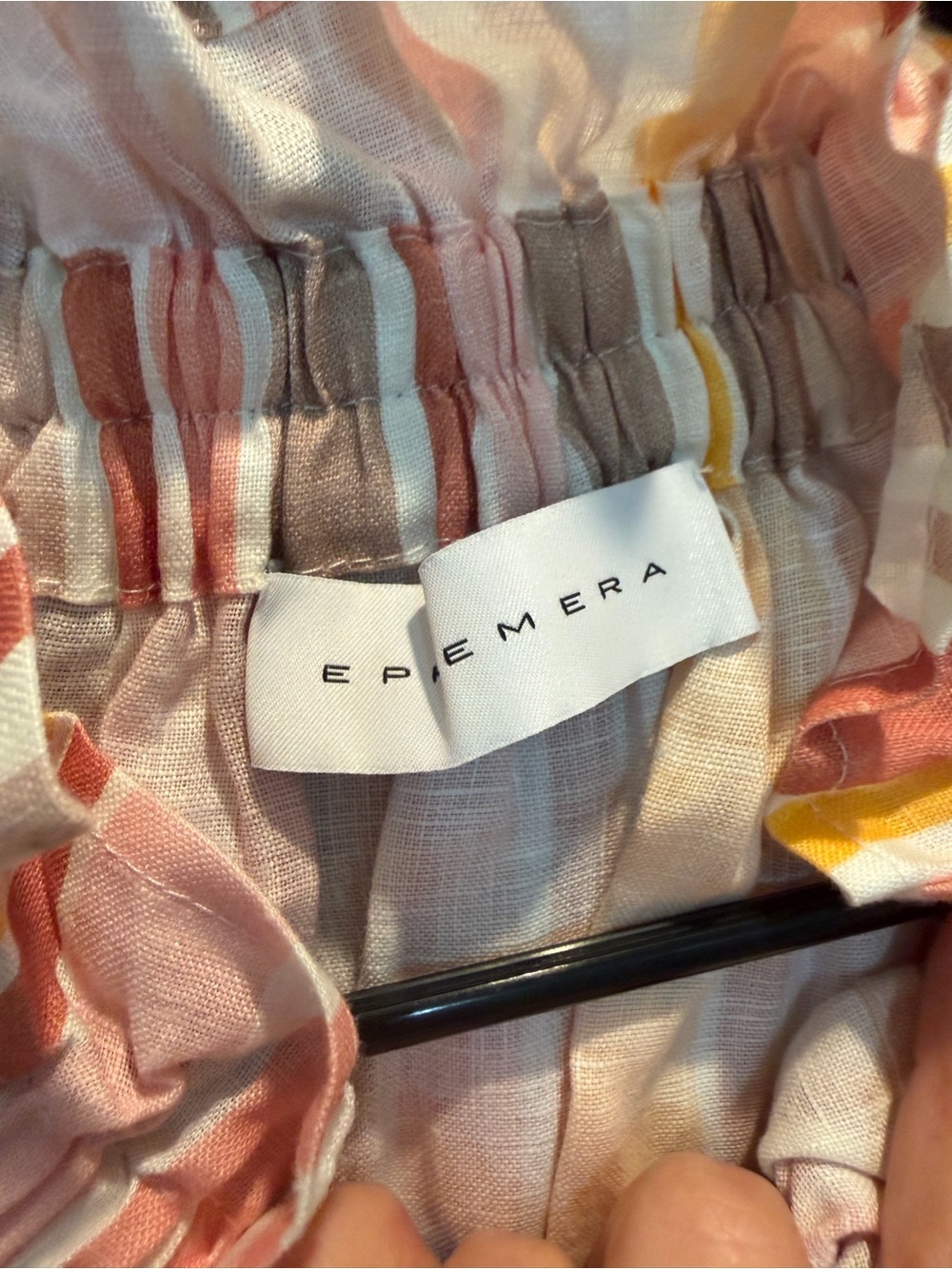 EPHEMERA 100% Linen Garland Striped High Neck Mini Dress Size Medium - Picture 6 of 9